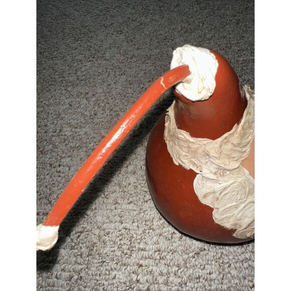 Vintage Hand Painted Santa Claus Large Gourd Folk Art Christmas Decoration 10" - Picture 7 of 8